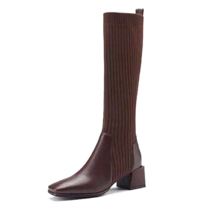 Bottes Chaussettes Marron pour Femme