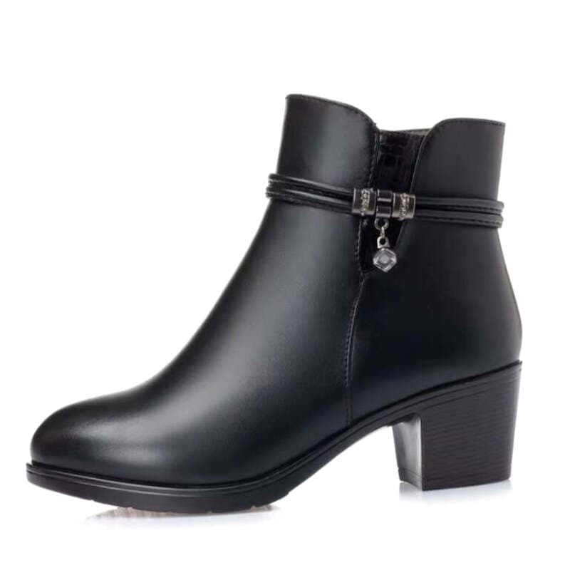 Bottines en PU Noir à Talon 5 cm