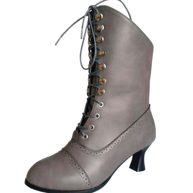 Bottines Grises à Lacets pour Femme
