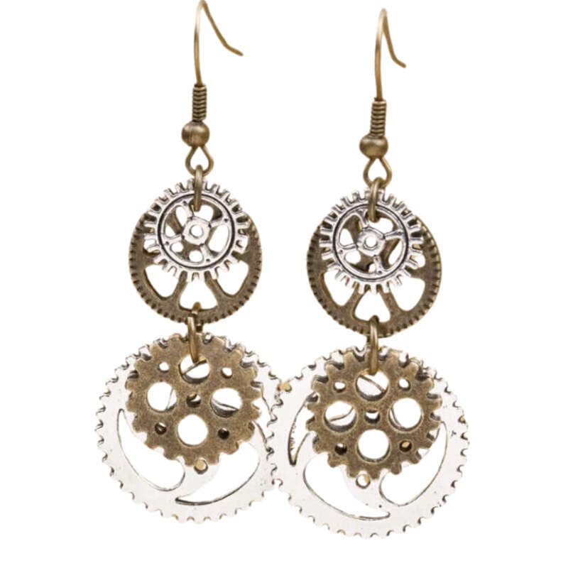 Boucles d'Oreilles Engrenage Steampunk