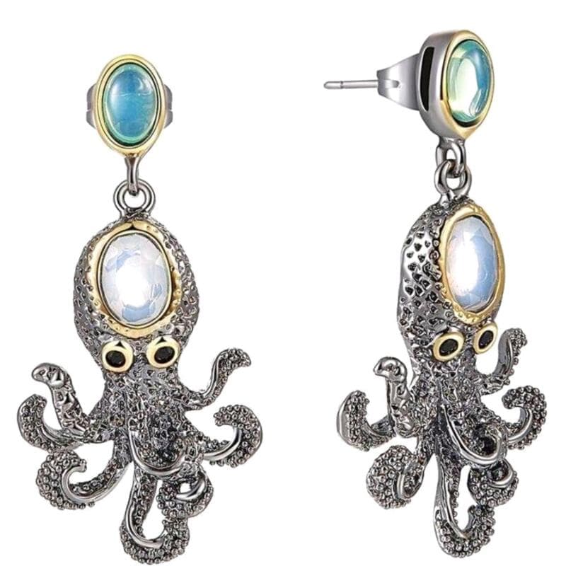Boucles d'Oreilles Poulpe Steampunk