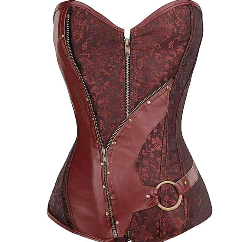 Corset Steampunk Vintage Marron