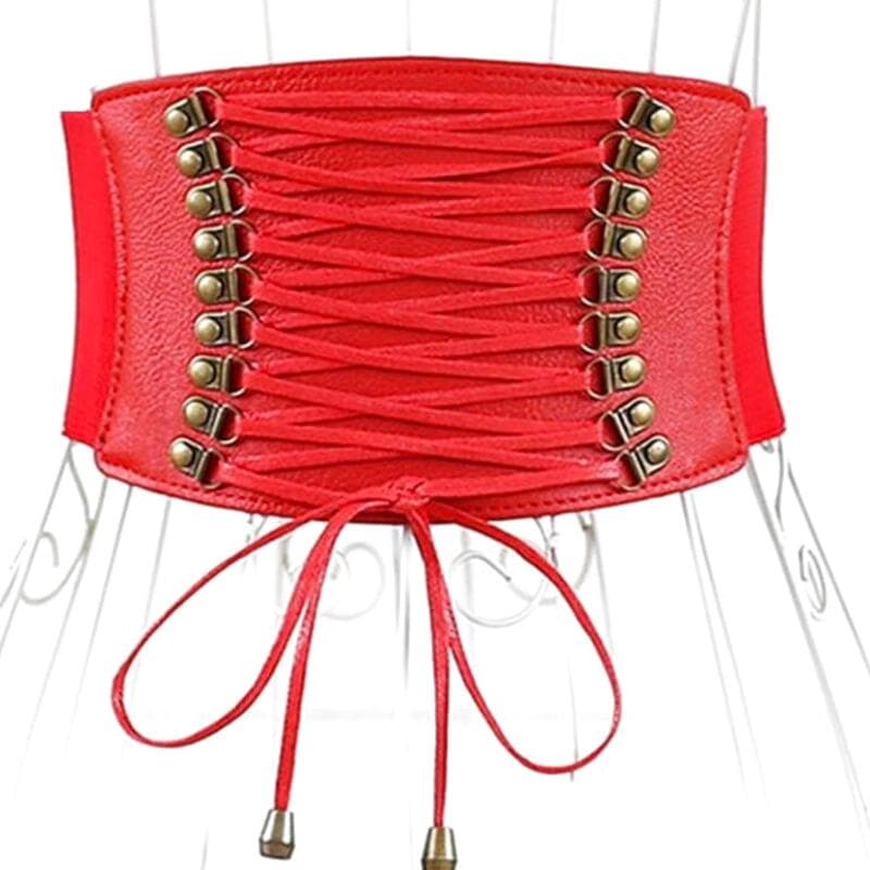 Ceinture Corset Steampunk Rouge