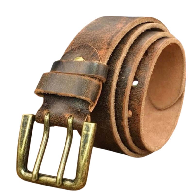 Ceinture Marron en Cuir Vieilli