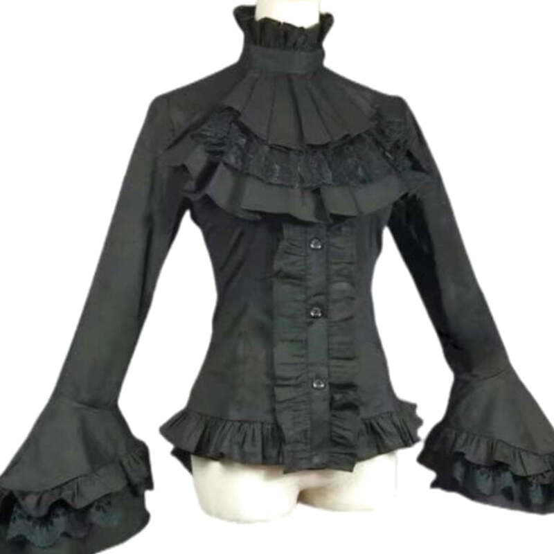 Chemise à Jabot Goth Blanche