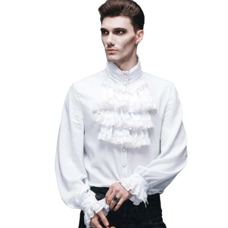 Chemise Blanche à Jabot pour Homme