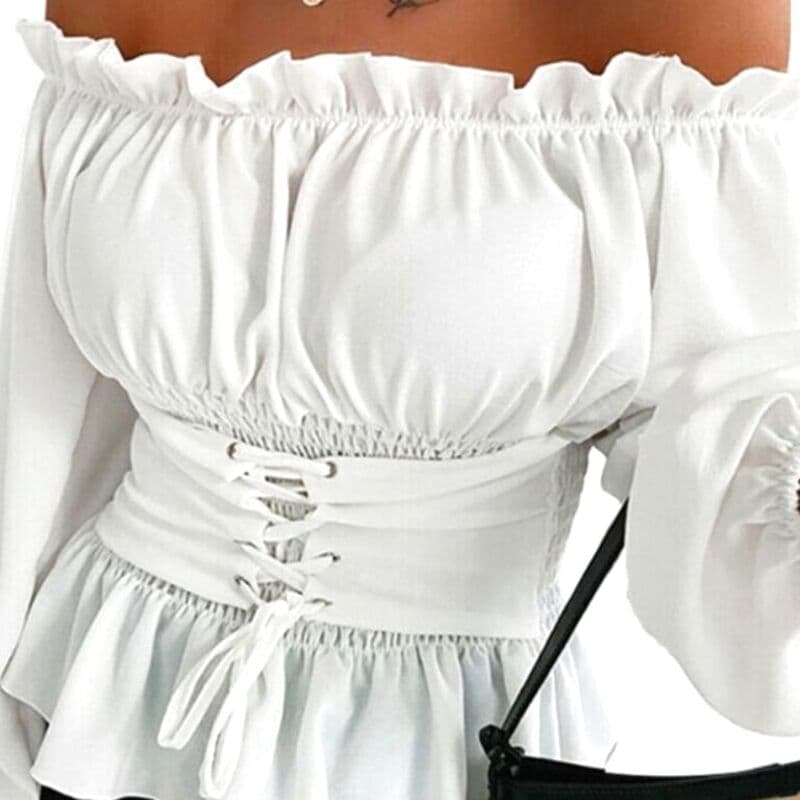 Chemise Blanche Épaules Dénudées