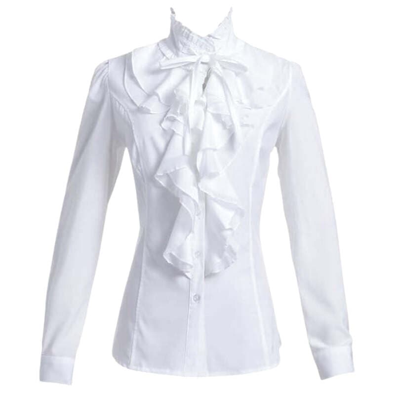 Chemise Blanche Victorienne à Jabot
