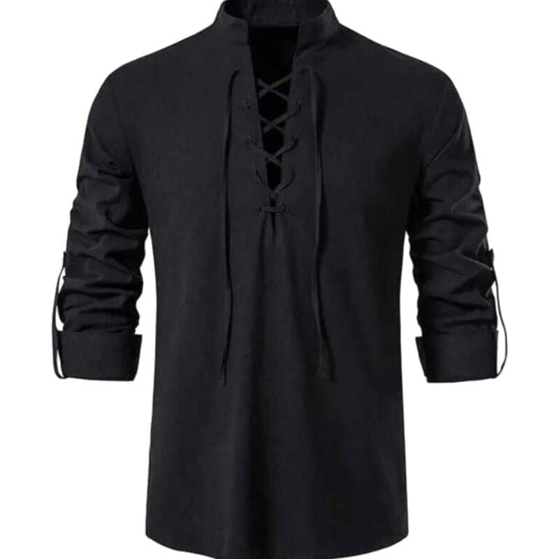 Chemise Col à Lacet Homme