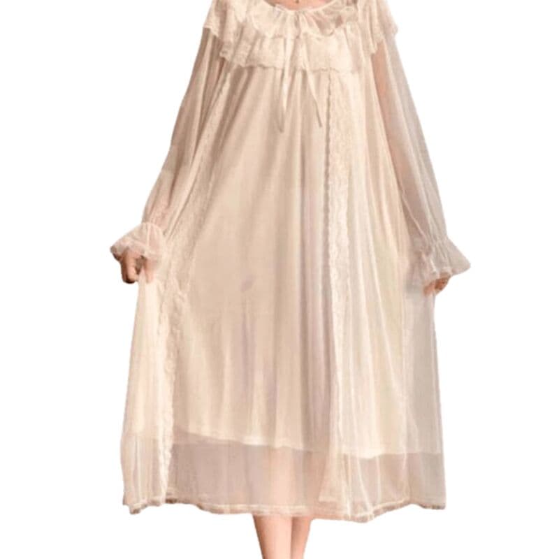 Chemise de Nuit Blanche Rétro