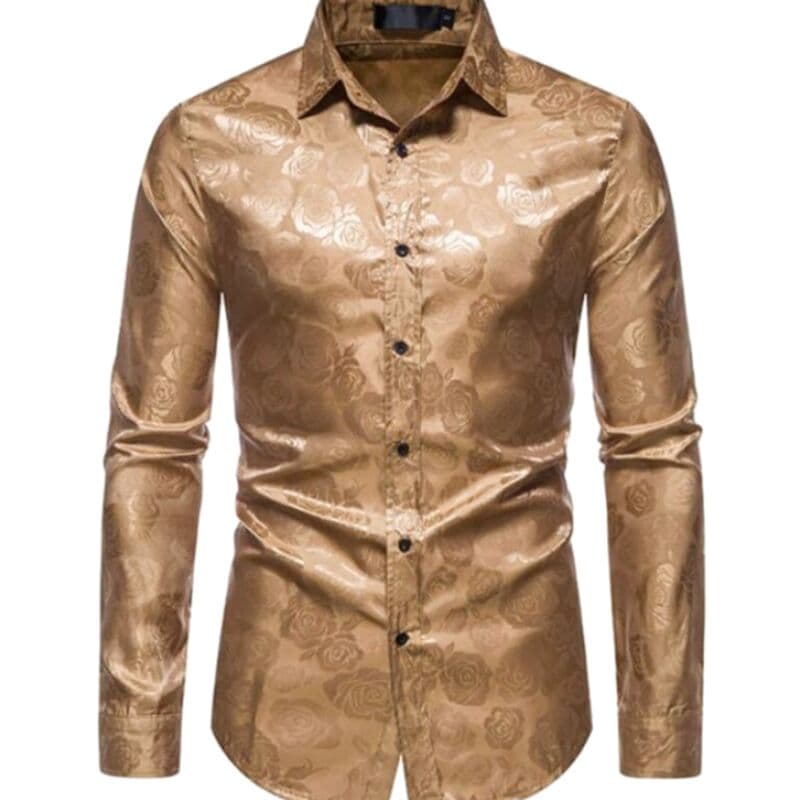 Chemise Homme à Fleur Dorée