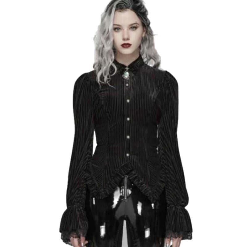 Chemisier à Rayures Femme Steampunk
