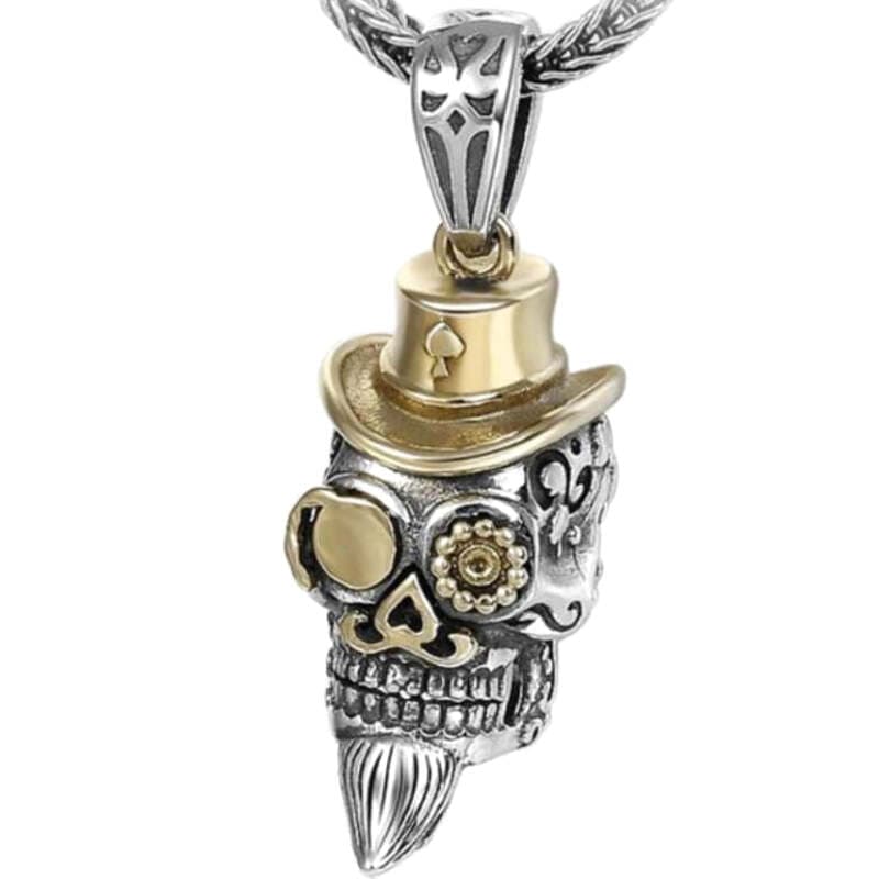Collier Steampunk Tête de Mort