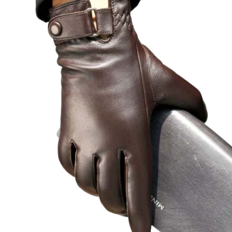 Gant en Cuir Marron pour Homme
