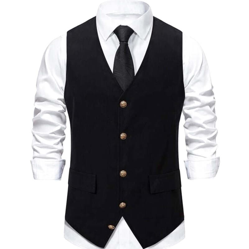 Gilet de Costume Rétro Noir
