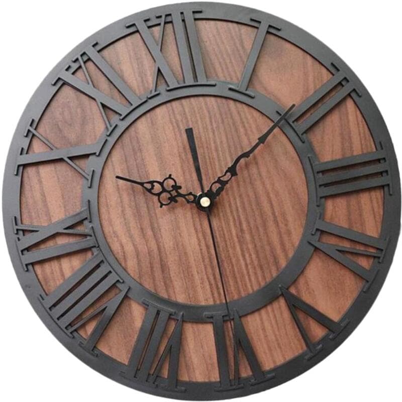 Horloge Industrielle Steampunk en Bois