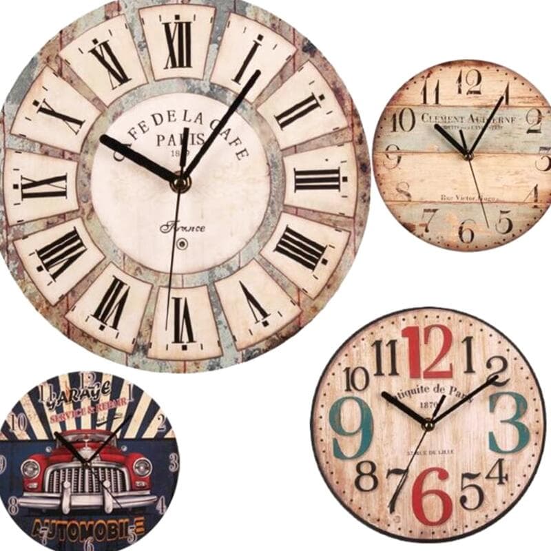 Horloge Murale Vintage en Bois