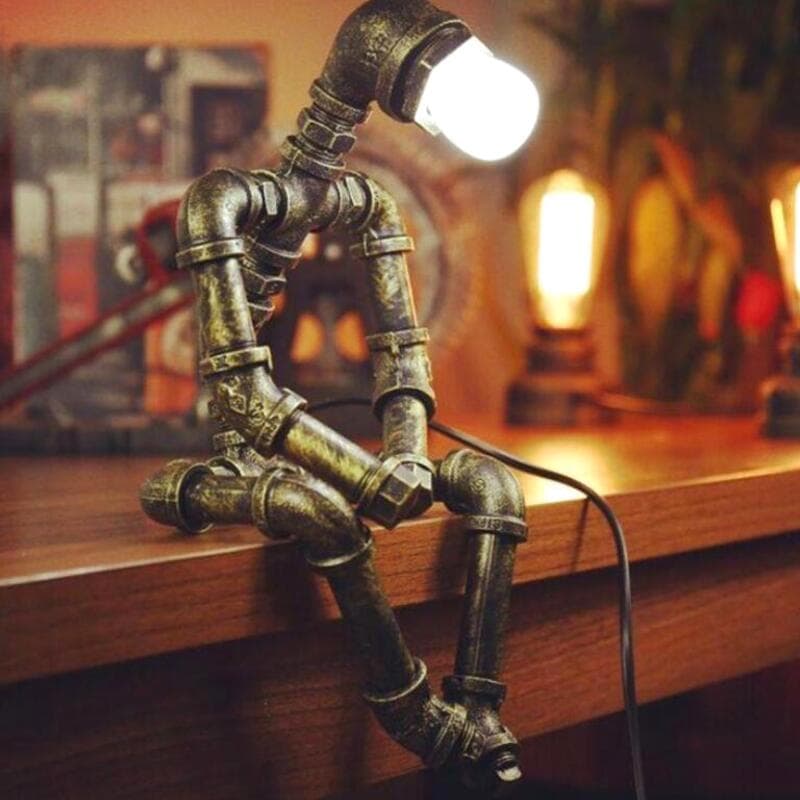 Lampe Steampunk Robot