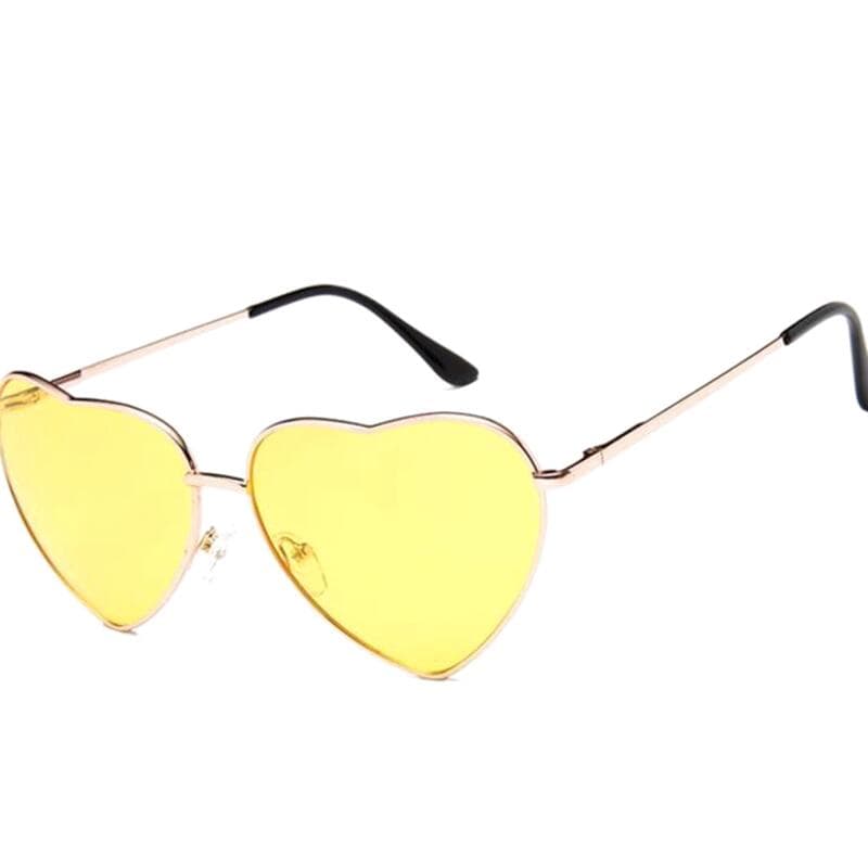 Lunettes de Soleil Cœur Dorées