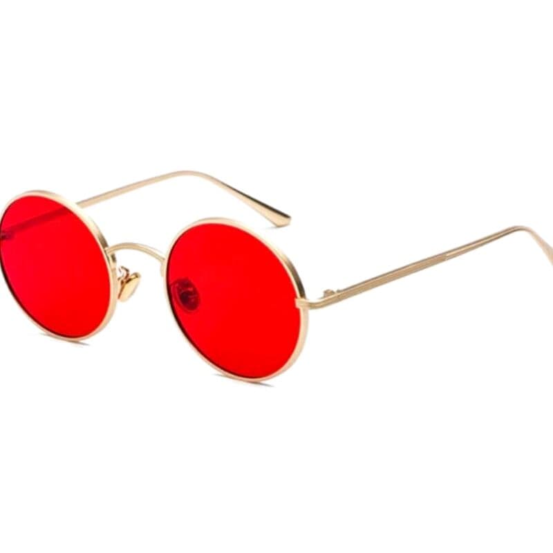 Lunettes de Soleil Vintages Rouges Rondes