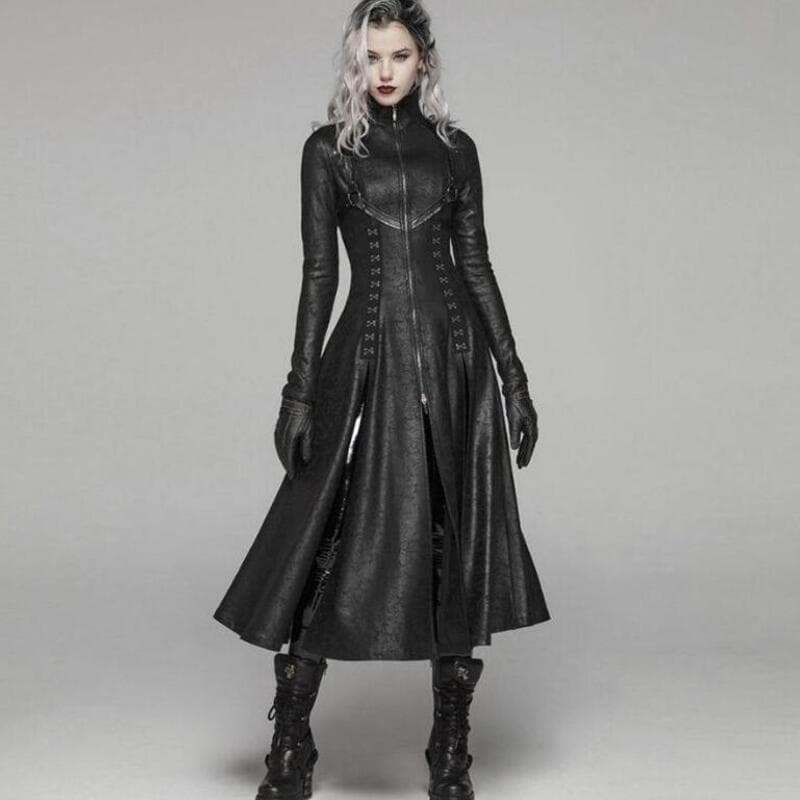Manteau Steampunk Gothique en Simili PU