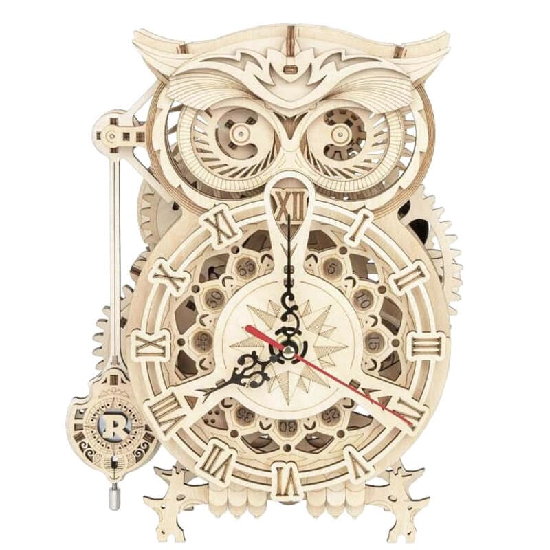 Maquette Bois Horloge Hibou