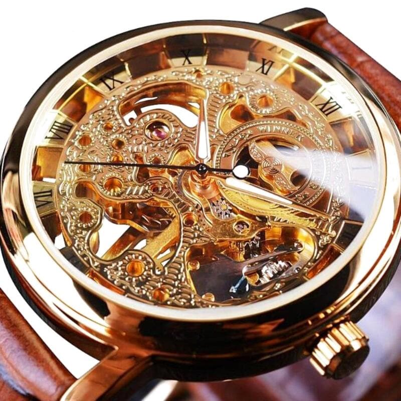 Montre Homme Squelette Bracelet Simili