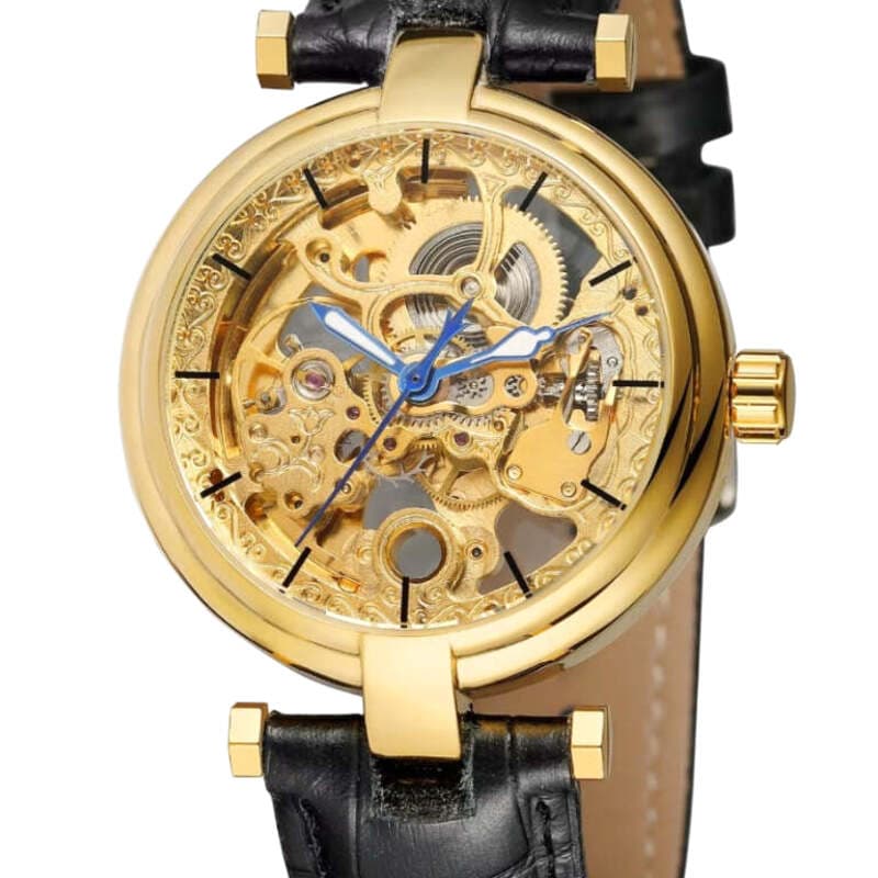 Montre Squelette Femme Bracelet Cuir