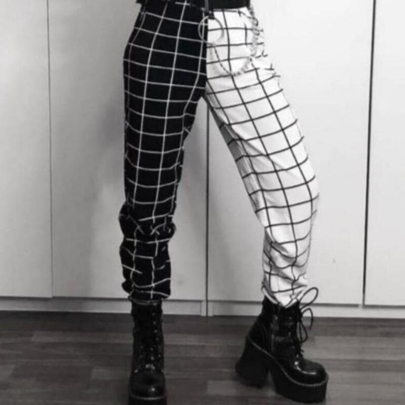 Pantalon Gothique Femme Noir et Blanc