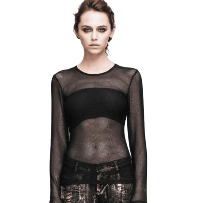 T-Shirt Transparent Maille Femme
