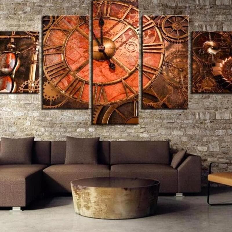 Tableau Steampunk avec Horloge