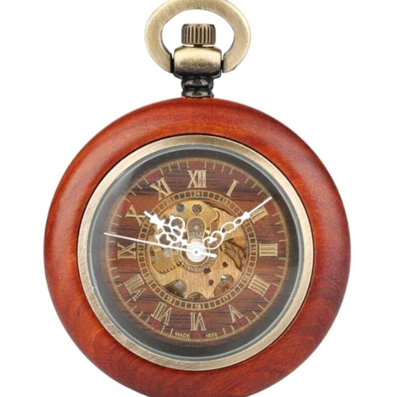 Montre de Poche Steampunk en Bois